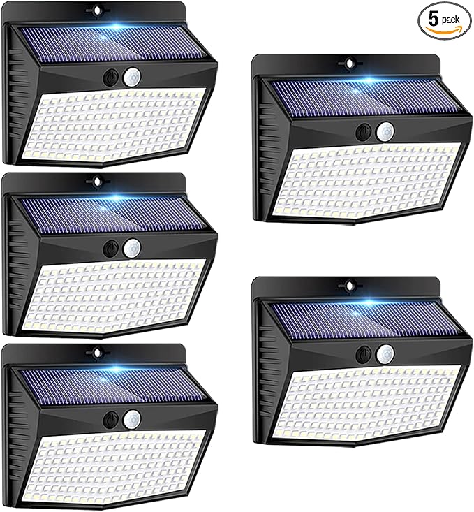 Solar Outdoor Lights - 138 LED/5 Packs Solar Motion Sensor Security Lights with 3 Lighting Modes for Garden, Fence, Yard, Deck, Garage-VerdiqueGarden