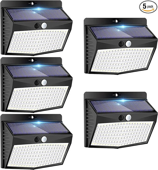 Solar Outdoor Lights - 138 LED/5 Packs Solar Motion Sensor Security Lights with 3 Lighting Modes for Garden, Fence, Yard, Deck, Garage-VerdiqueGarden