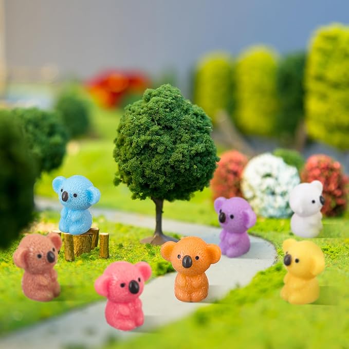 90 Pcs Resin Koala Miniatures Mini Animals Figures Cute Koala Figurine Fairy Decor Animal Ornament for Garden Landscape Home Accessories Craft Cake Decoration DIY-VerdiqueGarden