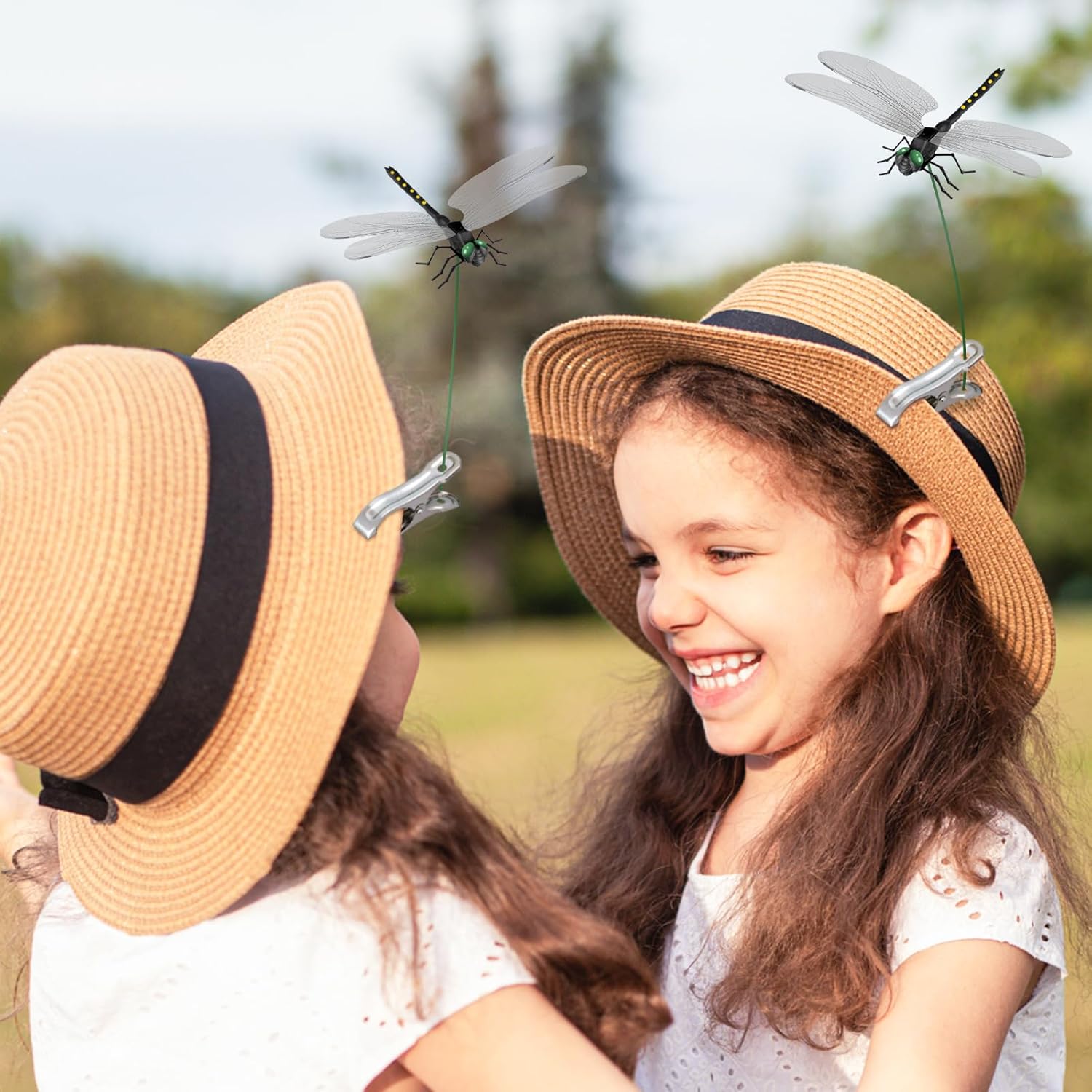 NiHome 12-Pack Large Dragonfly Clip Decoration Set for Garden, Hat, Pet, Indoor & Outdoor Display, Easy Installation Realistic Waterproof PVC Dragonflies (Black)-VerdiqueGarden