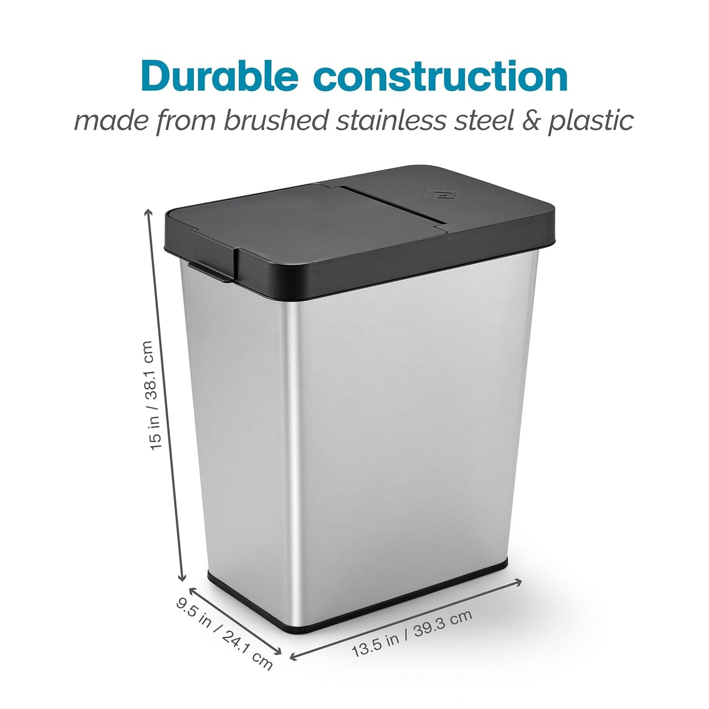 Polder 6-Gallon Waste Bin with Removable Lid-VerdiqueGarden