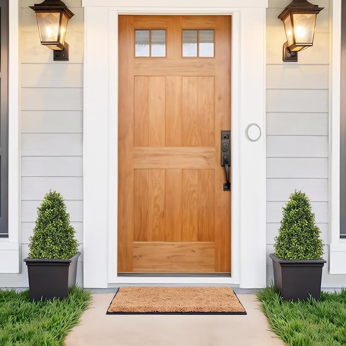 30" Artificial Boxwood Faux Plants Outdoor, UV Resistant Topiary Trees Realistic Cone-Shaped Fake Bushes and Shrubs Potted Fakeplants Set of 2 for Front Porch Patio Outside Planter Decor-VerdiqueGarden