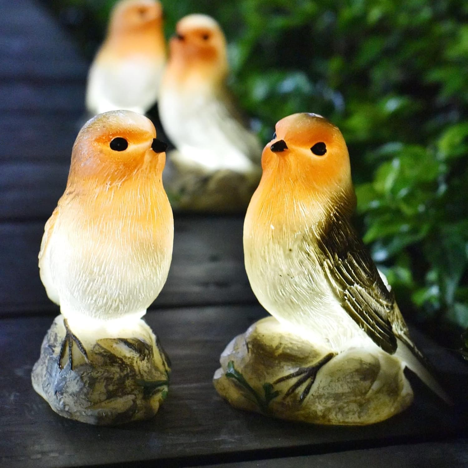 Solar Garden Outdoor Statues Bird Lights, Cute Birds Garden Decor for Outside, Christmas Birthday Gifts Stocking Stuffers Housewarming Gifts Yard Decoration for Women, Mother and Grandma-VerdiqueGarden