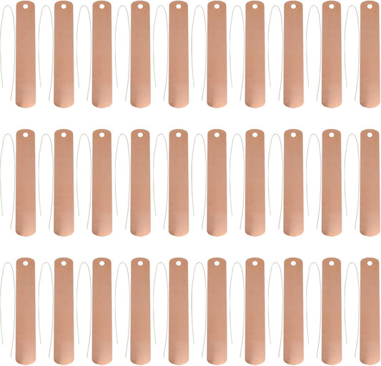 KESYOO Copper Plant Tags Reusable Garden Labels Hanging Metal Plant Tag with Wires for Flower Bed Balcony Pots Planters - 4.72 X 0.78 Inches-VerdiqueGarden