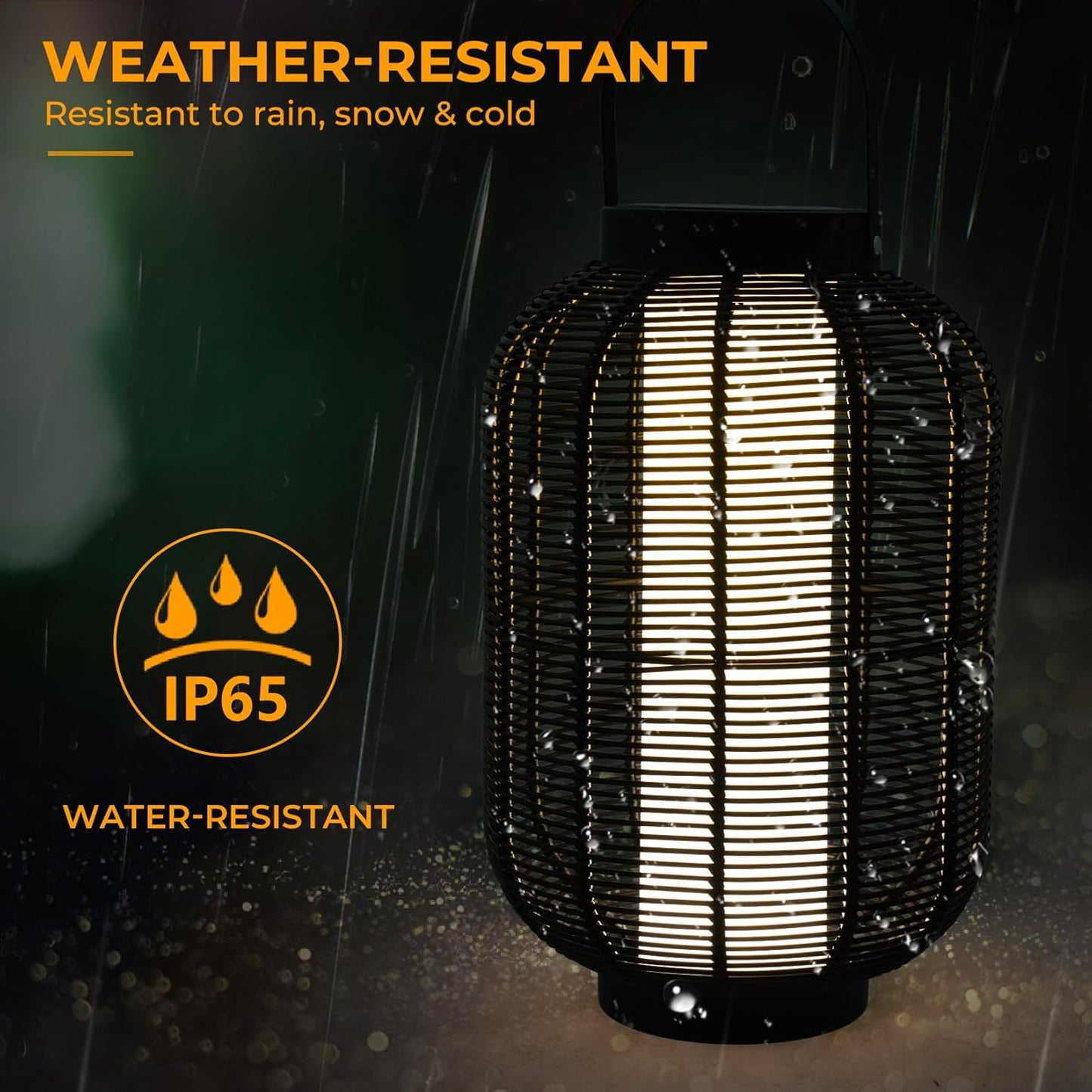 Solar Yard 1-Pack Outdoor Solar Lantern Lamp, Water-Resistant Boho Lights for Outside Hanging Lantern Table Lights Decoration for Garden, Patio, Porch, Trees, Pathway, Black-VerdiqueGarden