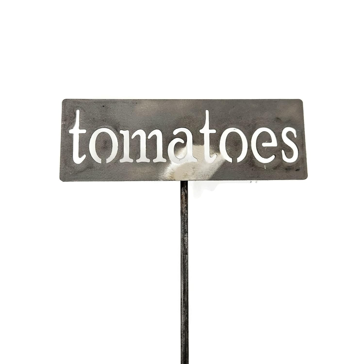 Classic Metal Garden Markers 19 Inches Tall (tomatoes, Raw, Unfinished Steel (will rust with time))-VerdiqueGarden
