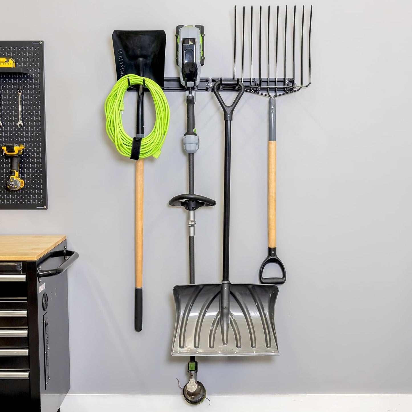 StoreYourBoard Garage Tool Organizer Wall Mount – Heavy Duty Garage Wall Organizer for Garage Organization and Storage, Broom Holder Wall Mount for Gardening Tools & Yard Tools – 32" Holds 300 lbs-VerdiqueGarden