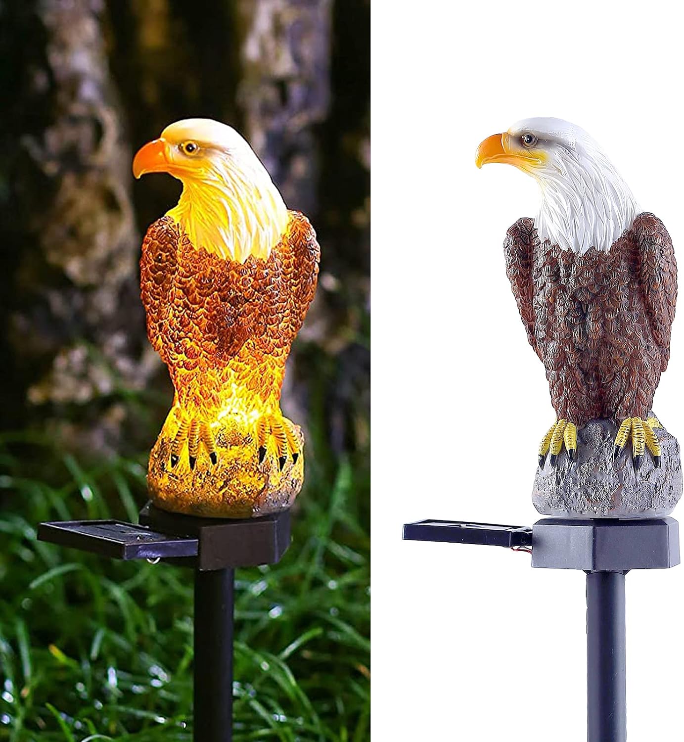 Eagle Figurine Garden Solar Stake Light Solar Eagle Lights Outdoor Decorative Bright Light Eagle Statue for Garden, Lawn, Patio, Yard Decoration.-VerdiqueGarden