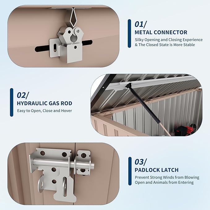 2 Trash Cans Metal Outdoor Storage, 3x6 FT Garbage Bin Storage Shed with Chain Lid, Garbage Can Metal Sheds for Garden, Backyard, Lawn and Patio-VerdiqueGarden