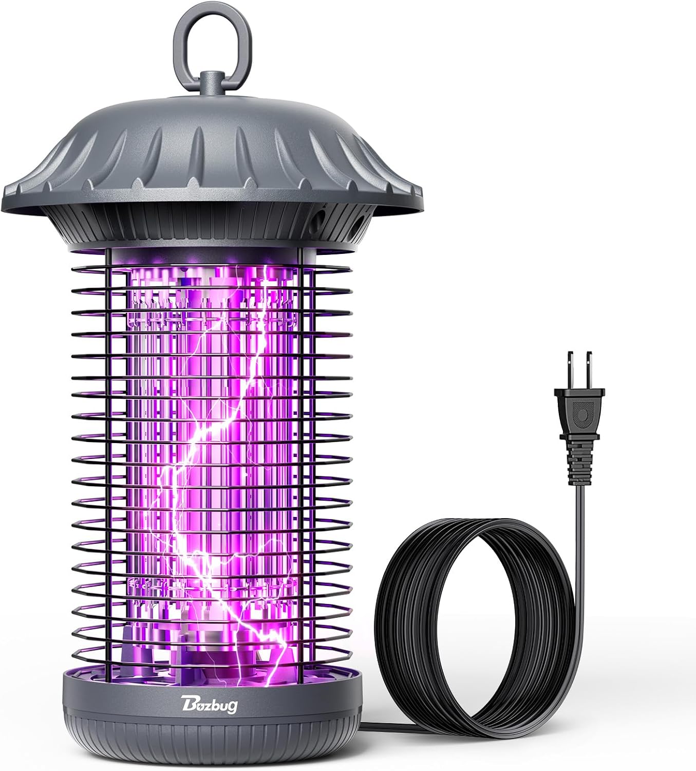 Buzbug LED Bug Zapper Indoor Outdoor, 10 Years Lifespan, 6.5ft Power Cord, IPX4 Waterproof, High-Voltage, Mosquito Zapper, Fruit Fly Mosquito Moth Gnat Trap Killer Zapper -MO008C (Pewter)-VerdiqueGarden