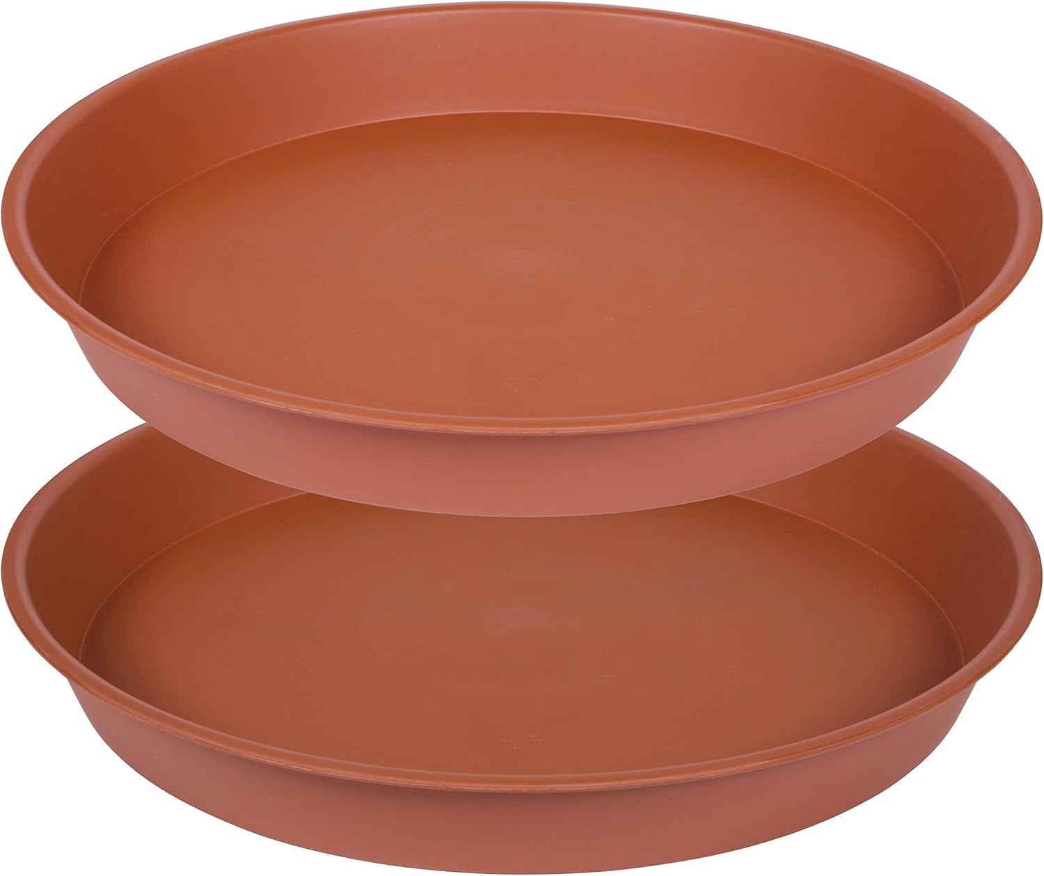 2 Pack of Bird Bath Bowl 14 inch, 1.6" Depth, 12 14 16 18 19 inch Heavy Duty BirdBath Bowls only, Plastic Round Large Plant Saucer Dish for Garden (14", Terracotta)-VerdiqueGarden