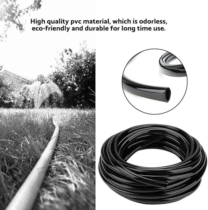 10M Irrigation Watering Hose Systems, 8/11mm PVC Flexible Pipe Drip Hose Tubing Watering Equipment,for Greenhouse flower plants lawn Garden-VerdiqueGarden
