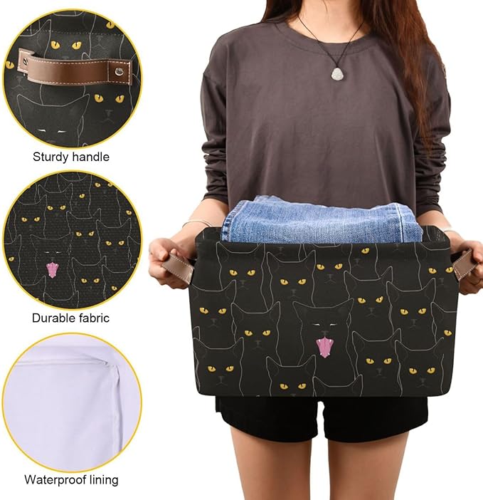 Cat Rectangular Storage Basket Organizer Bin Shelf Baskets For Clothes Gifts For Home Office Dorm-VerdiqueGarden