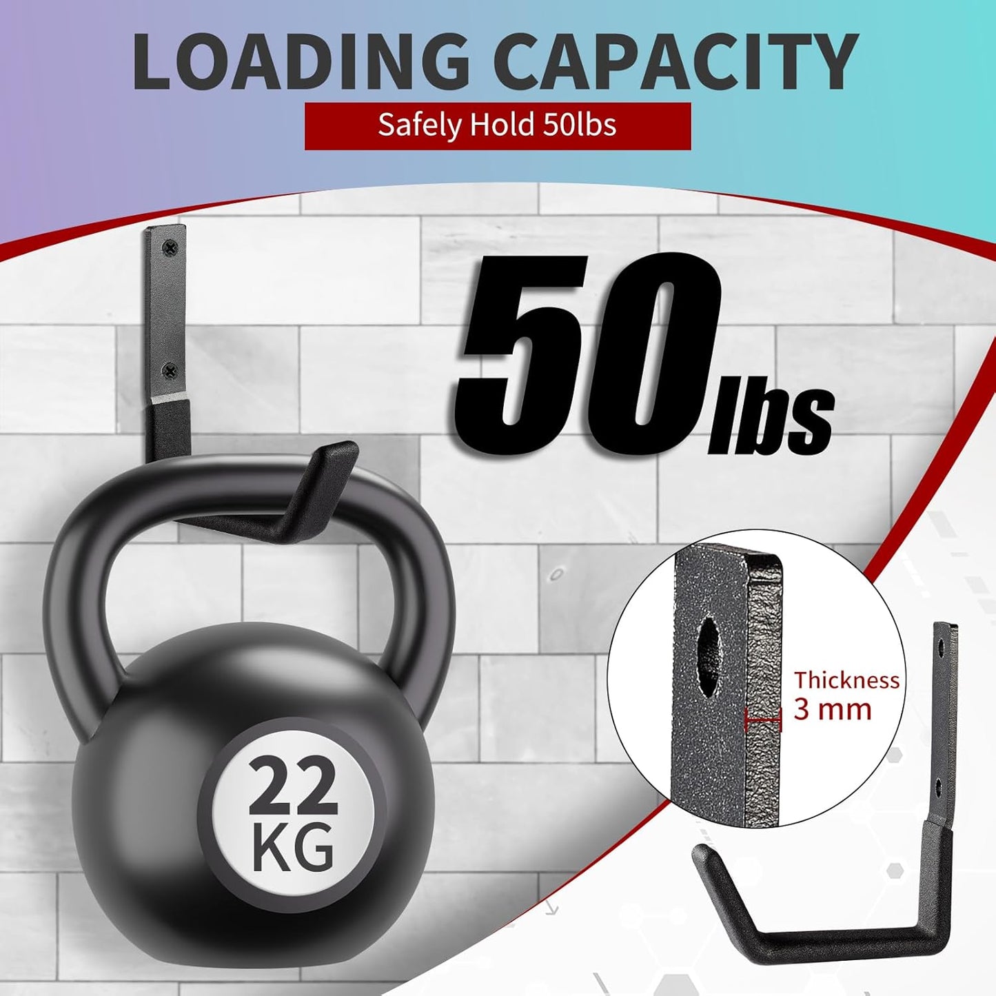 Heavy Duty Wall Mount Hooks - 6 pack, Small, Organizer with U Hooks Hangers For Garden Hose, Tools & More-VerdiqueGarden