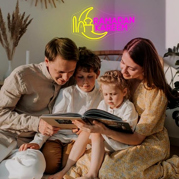 Moon Castle Ramadan Festival Neon Sign Eid Mubarak Neon Lights for Wall Decor Muslim Islamic Led Light Sign for Ramadan Mubarak Ramadan Kareem Sign Islamic Muslim Home Bedroom-VerdiqueGarden