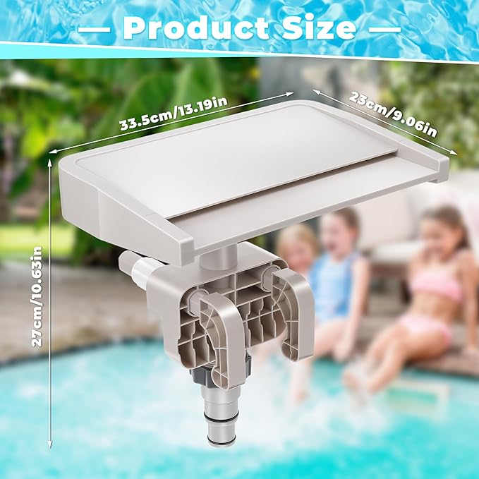 Pool Fountain Waterfall for Above Ground Pools, Smooth Flowing Pool Waterfall, Above Ground Pool Accessories, Cooling and Relaxation Pool Fountain for Outdoor Decor, Swimming Pool-VerdiqueGarden