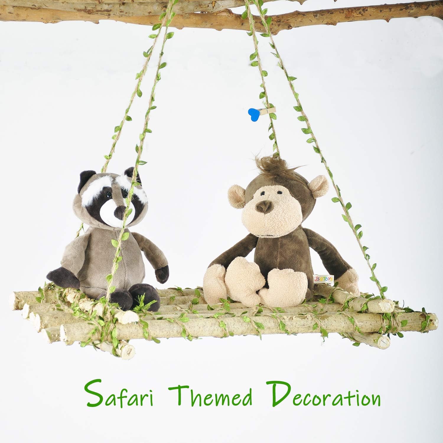 Naidiler 196 Ft Burlap Leaf Ribbon Twine for Crafts for Safari, Jungle, Fairy Party, Woodland Baby Shower, Enchanted Forest Decorations Vines Decor-VerdiqueGarden