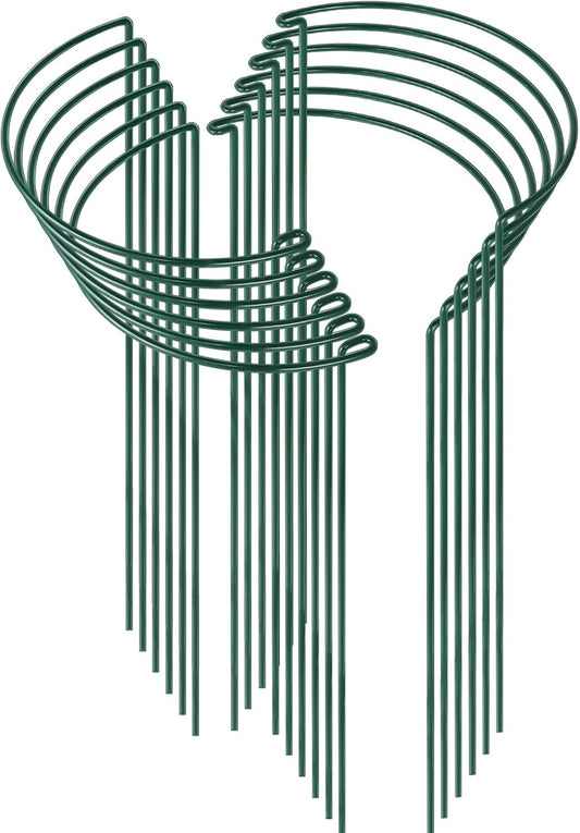 HiGift 12 Pack Plant Stakes for Indoor Plants, Metal Garden Peony Support Cages, Outdoor Plant Supports Ring Prop, Large Plant Stake for Hydrangea,Rose,Flower,Vine,Potted Plants (10" W x 24" H)-VerdiqueGarden