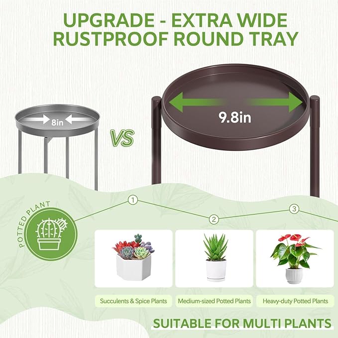 iDavosic.ly 7 Tier Large Plant Stand Indoor, 10 Inch Wide Tall Corner Metal Plant Stands Outdoor for Multiple Plants, Folding Tiered Flower Display Holder Rack Shelf, Violet Bronze-VerdiqueGarden