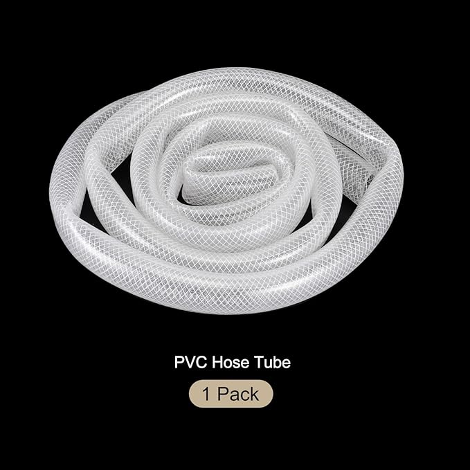 1 1/4" x 1 5/8" Braided Clear Plastic PVC Tubing 10ft High Pressure Flexible Reinforced Vinyl Tube, [for Garden Irrigation, Water Hose, Fish Tank, Water Transfer] - 31.8x41.3mm-VerdiqueGarden