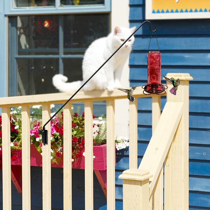 ERYTLLY 2 Packs Heavy Duty Deck Hook Wall Mounted, Extensible and Adjustable Deck Hook for Hanging Bird Feeder, Plants, Suet Baskets,Wind Chimes,Lanterns and More-VerdiqueGarden