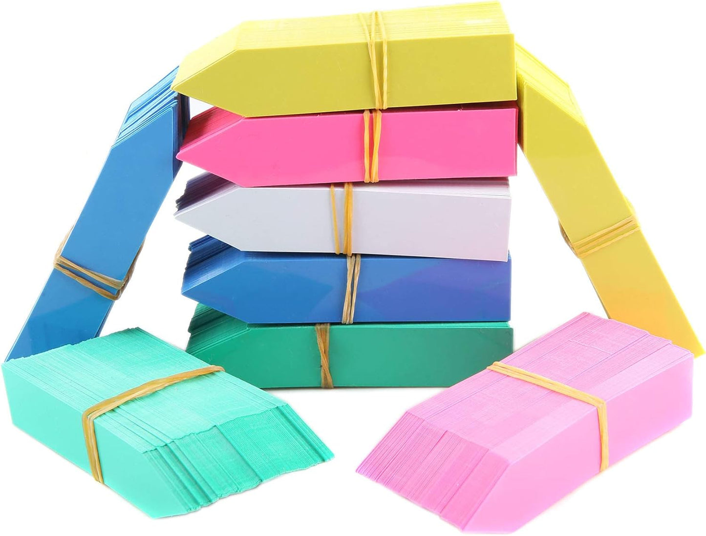 1000 Pcs 4 Inch Plastic Garden Plant Tags Nursery Garden Labels Markers Plant Stakes Waterproof Pot Labels, 5 Colors-VerdiqueGarden