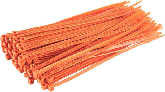 GTSE 8 Inch Orange Zip Ties, 100 Pack, 50lb Strength, UV Resistant Strong Nylon Cable Ties, Self-Locking 8" Tie Wraps-VerdiqueGarden