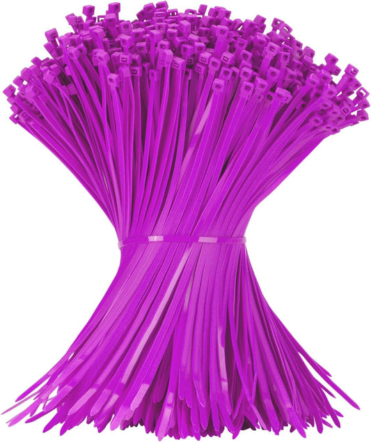 12 Inch Zip Ties Purple 1000 PCS, 50 Lbs- Heavy Duty Tensile Strength, Nylon PA66 UV Resistant Cable Ties for Indoor and Outdoor Use - Ideal for object bundling and fastening-VerdiqueGarden