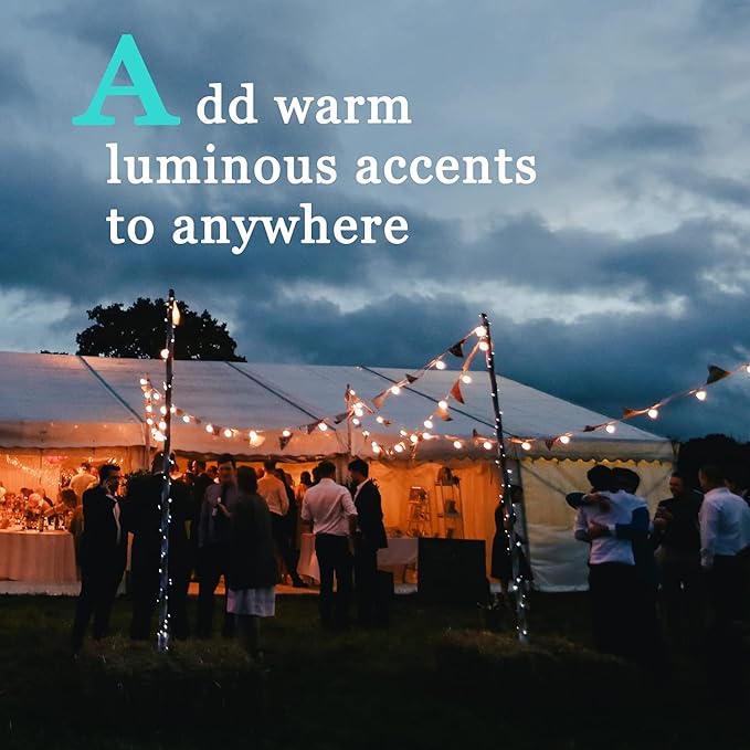 Brightown G40 Replacement Light Bulbs, 25 Pack 5W Clear Globe Bulb fits E12 C7 Candelabra Screw Base Sockets, 1.5 Inch Dimmable Light Bulbs for Indoor Outdoor Patio Decor, Warm White-VerdiqueGarden