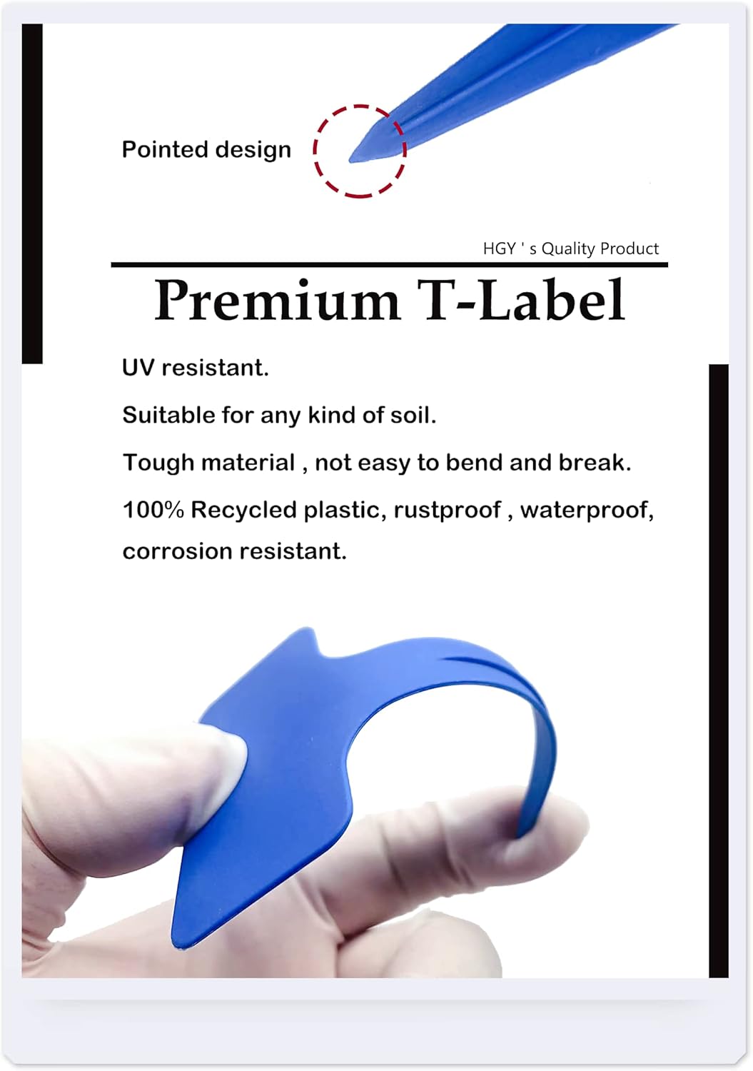 Blue Thick Plant Garden Labels, Plastic T-Type Nursery Markers Tags(100 Pcs)-VerdiqueGarden