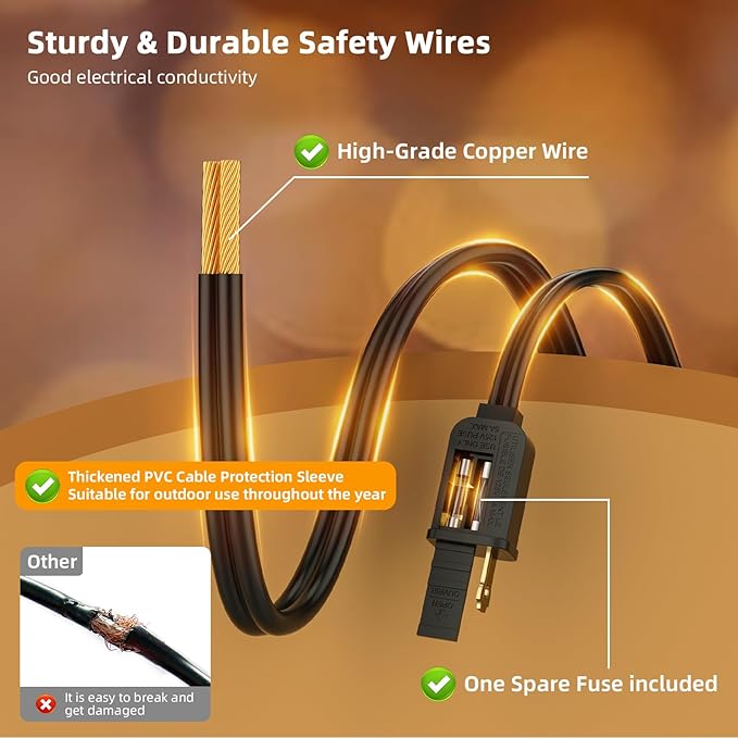 LED Outdoor String Lights, 25FT Outside Waterproof Patio Lights with 12+1 Shatterproof ST38 Edison Bulbs, 2700K Warm White Hanging Light, Dimmable Light for Back Yard Porch Party Gezebo-VerdiqueGarden