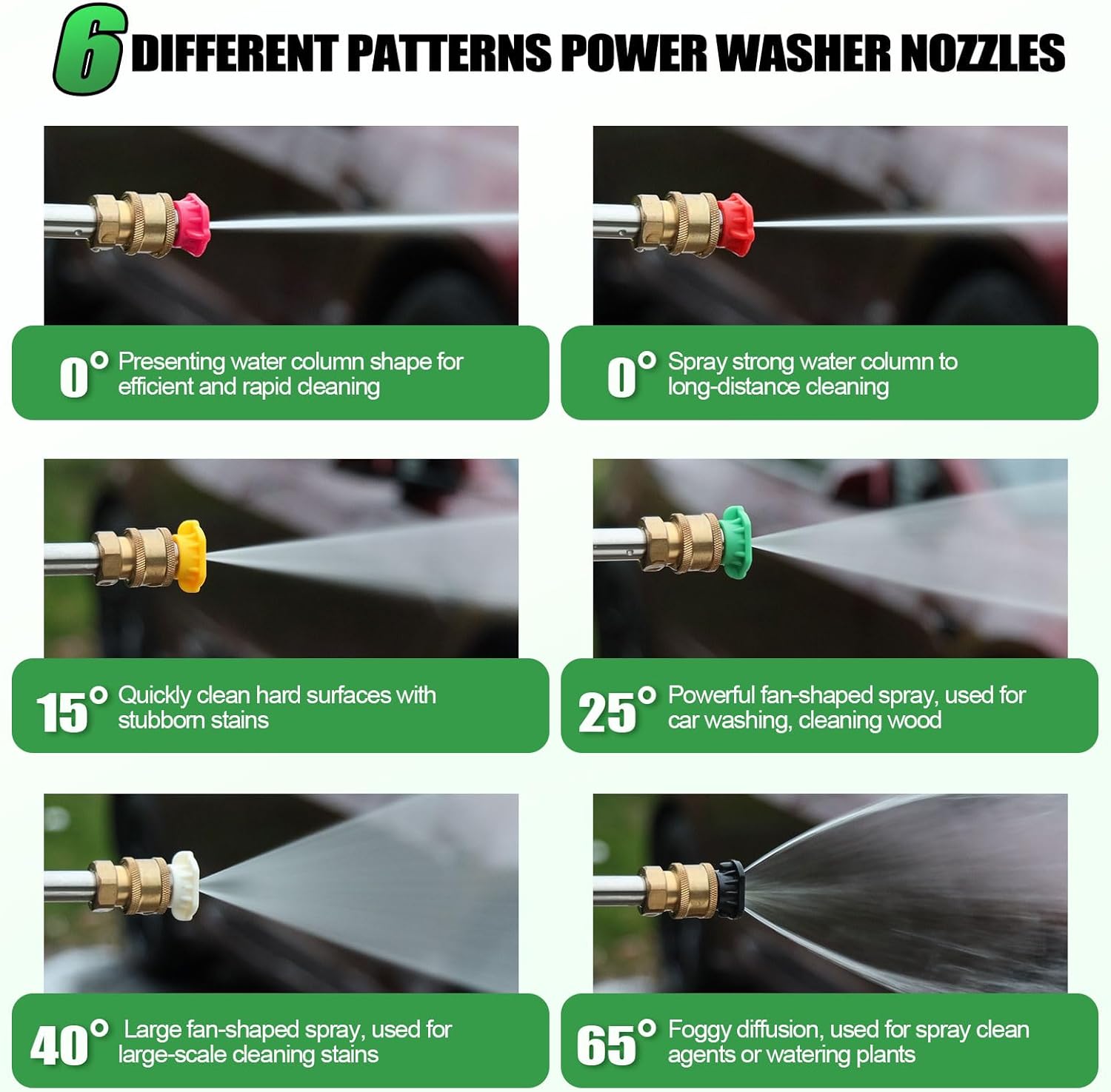 Gutter Cleaning Tools From the Ground, 9 Pack 8 FT Pressure Washer Extension Wand, Power Washer Lance With 6 Pressure Washer Spray Nozzle Tips, 30°, 90°, 120° Gutter Cleaner Curved Rod, 4000 PSI-VerdiqueGarden