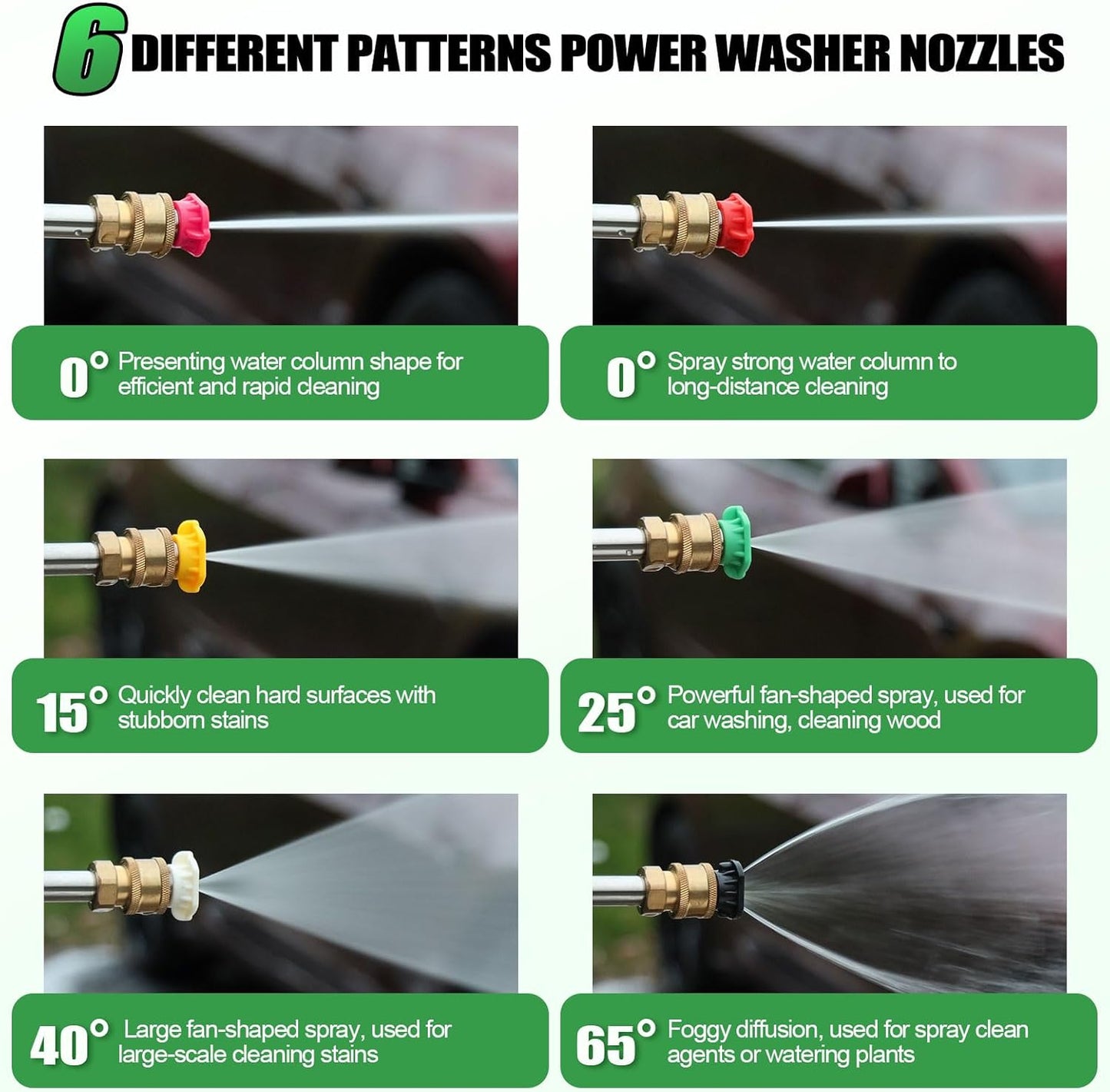 Gutter Cleaning Tools From the Ground, 10 Pack 9 FT Pressure Washer Extension Wand, Power Washer Lance With 6 Pressure Washer Spray Nozzle Tips, 30°, 90°, 120° Gutter Cleaner Curved Rod, 4000 PSI-VerdiqueGarden