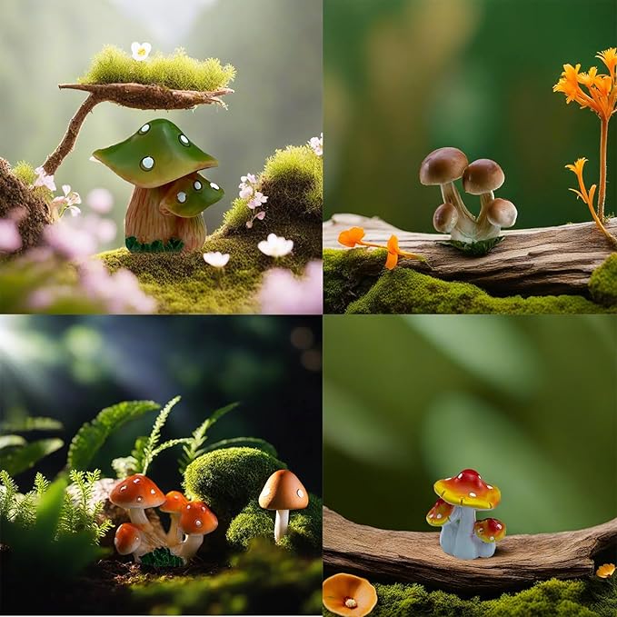 12 Pcs 1.5 to 1.8 Inch Resin Mushroom,Cute Mushrooms Fairy Garden Mushrooms Ornaments for Outdoor Decoration,Home Décor,Cake Decoration,DIY Bonsai Craft …-VerdiqueGarden