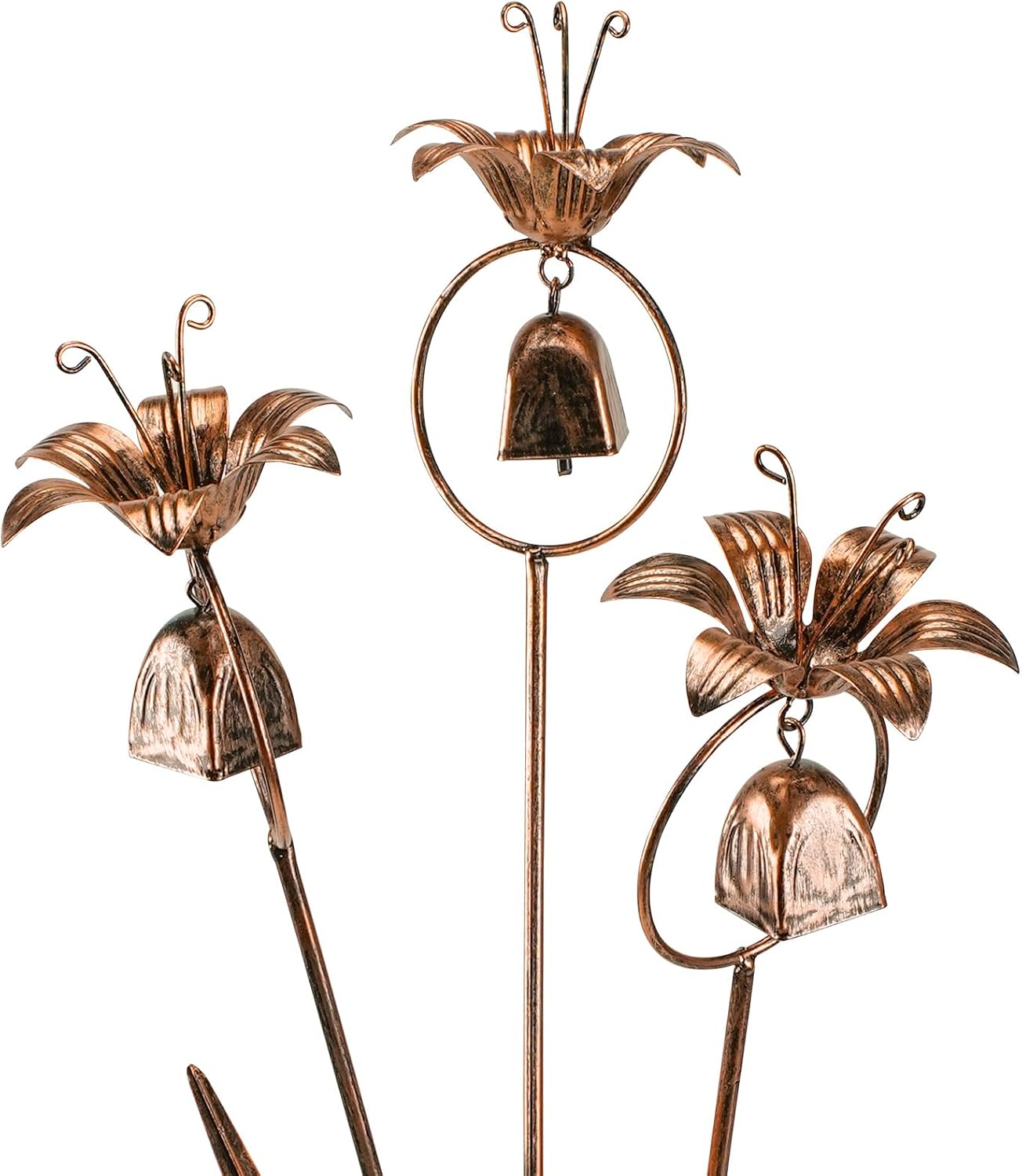 Metal Bronze Calla Lily Flowers with Bells for Outdoor Garden Decor-VerdiqueGarden