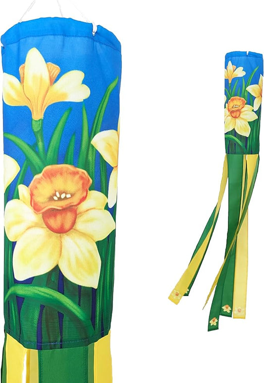 Madrona Brands Daffodil Flower Windsock | Durable Outdoor Hanging Decoration | Yard, Garden, Patio, Deck and More | 48 Inch-VerdiqueGarden
