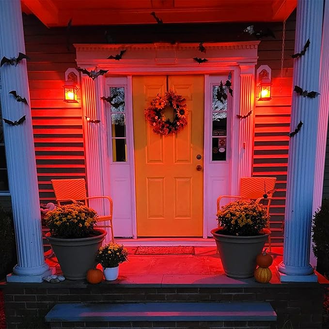 Meconard S14 Purple and Orange LED Light Bulbs, 24Pack 1W Plastic Shatterproof Waterproof LED Bulbs for Indoor Outdoor String Lights, E26 Base, Halloween Decoration, String Light Replacement Bulbs-VerdiqueGarden