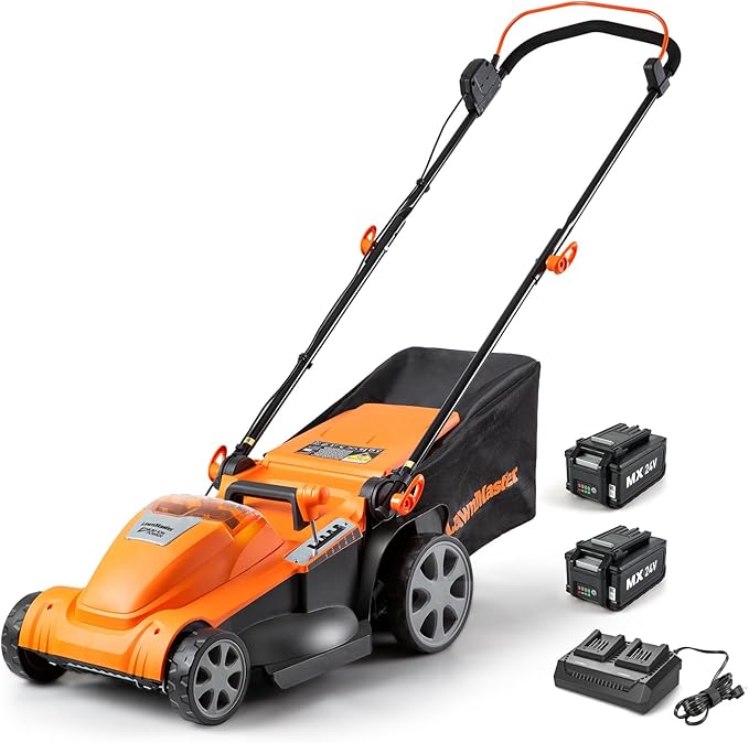 LawnMaster CLMF4817E 48V MAX* Brushless Mower with 2X24V MAX* 4.0Ah Battery and a Dual Charger-VerdiqueGarden
