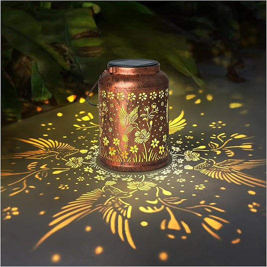 Hummingbird Lanterns Outdoor, Waterproof Hanging Lantern Garden Decor, Birthday Gifts for Women, Men, Mom, Mothers Day Gifts, Lights Outdoor Apply Patio, Yard, Lawn, Balcony-VerdiqueGarden