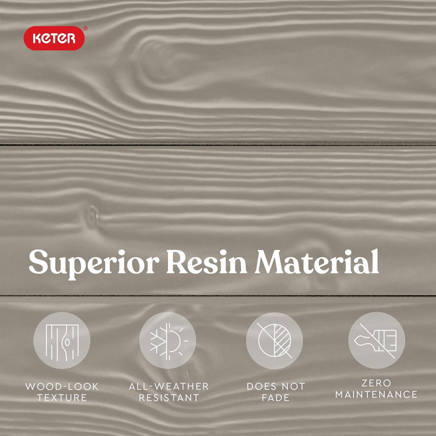 Keter Westwood 150 Gallon Resin Large Outdoor Storage Box for Patio Furniture, Outdoor Cushions, Garden Tools and Pool Floats, Beige-VerdiqueGarden