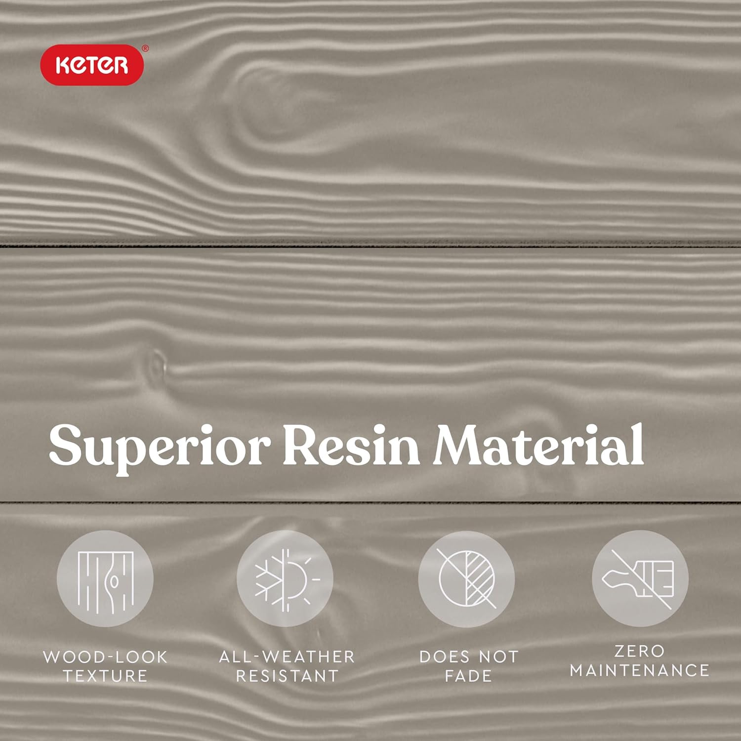 Keter Westwood 150 Gallon Resin Large Outdoor Storage Box for Patio Furniture, Outdoor Cushions, Garden Tools and Pool Floats, Beige-VerdiqueGarden