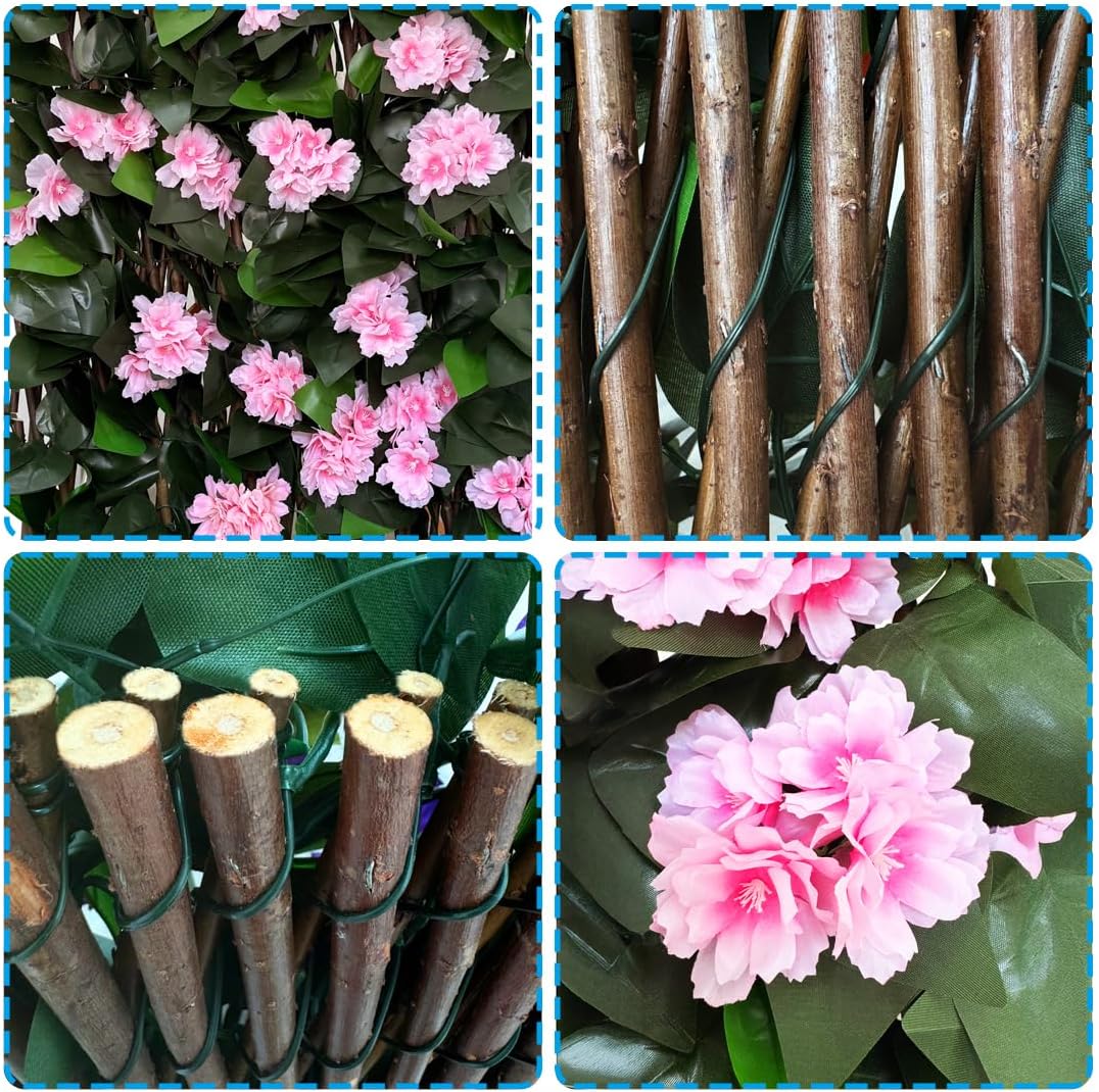 Expandable Fence Privacy Screen for Balcony Patio Outdoor,Decorative Faux Ivy Fencing Panel,Artificial Hedges-VerdiqueGarden