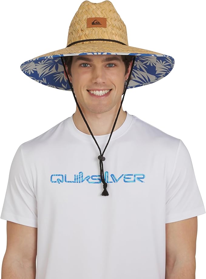 Quiksilver Men's Wide Brim Outdoor Lifeguard Straw Sun Hat-VerdiqueGarden