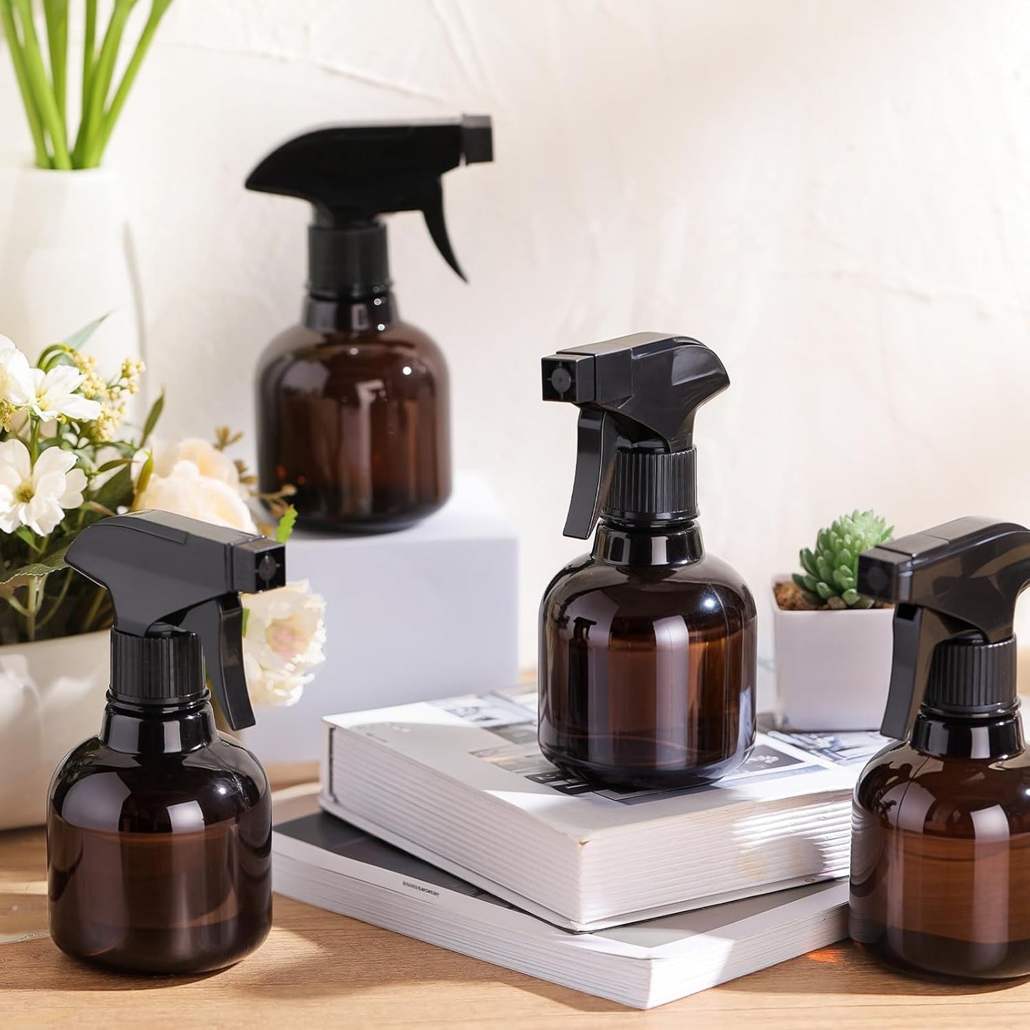 Jinei 24 Pcs 8 oz Empty Plastic Spray Bottle with Trigger Sprayers Pet Adjustable Head from Fine to Stream Refillable for Hair Plants Cooking Pets, No Leakage(Black)-VerdiqueGarden