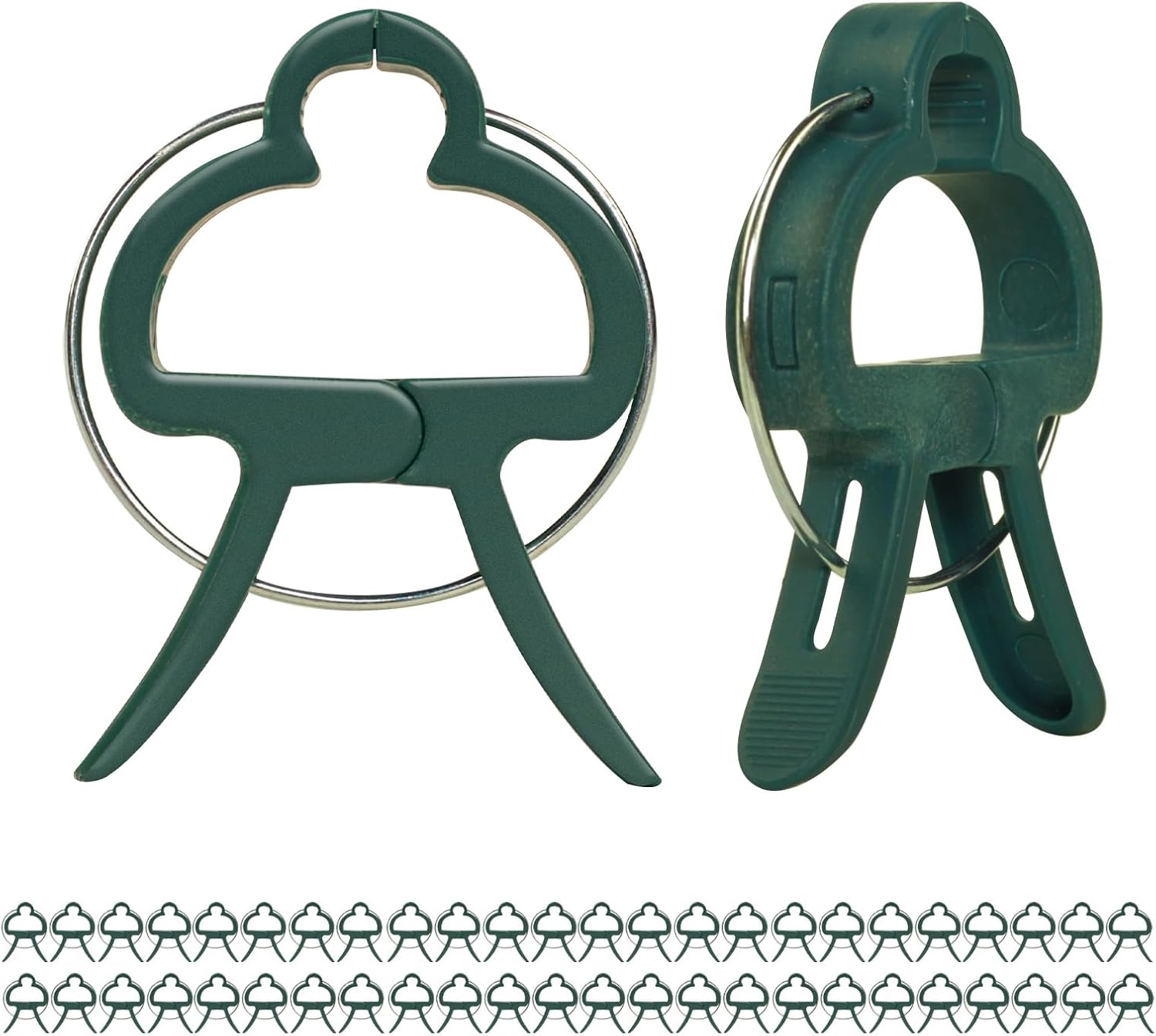 50 Green Pcs Large 2.36 inch Plant Support Clips, Flower and Vine, Tomato Plant Support Clips for Supporting Stems, Vines Grow Upright Climbing, Tool for Straightening, Trellis-VerdiqueGarden