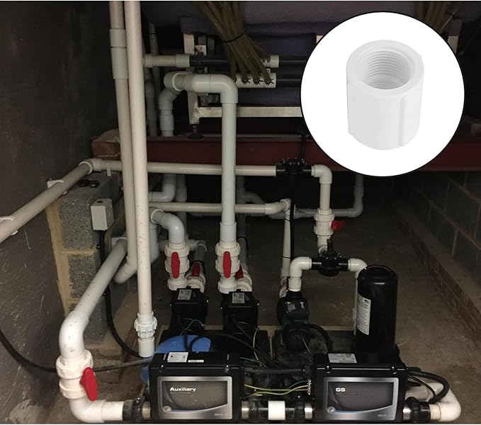 10Pack 3/4" Double Female Thread PVC Pipe Coupling Adapter Pipe Fitting Connector (Female x Female) SCH40 3/4Inch PVC Female Threaded Pipe Coupling for Sprinkler,Irrigation,Swimming Pools-VerdiqueGarden