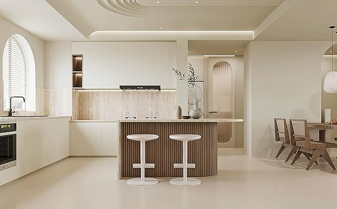 Dimoon 394''x15.7'' Cream Skin Peel and Stick Wallpaper Contact Paper Modern Self Adhesive Wall Paper Removable Renter Friendly Textured Solid Color Cabinet Vinyl Roll (394''x15.7'',Cream Skin)-VerdiqueGarden