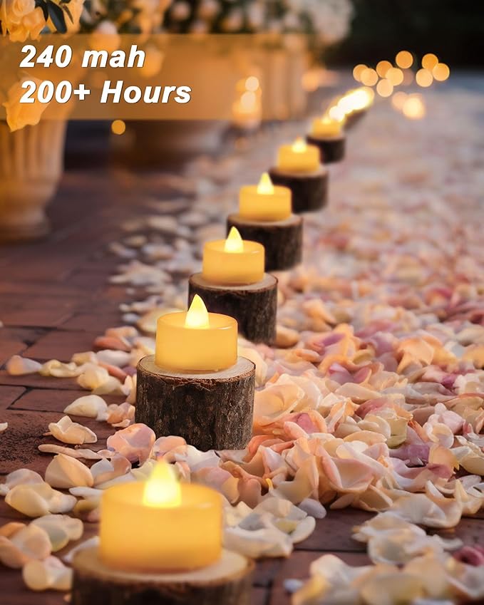 BEICHI Flameless Candles, 50Pack Battery Operated Candles, LED Tea Lights Candles Battery Operated, Flickering Fake Candles for Wedding Halloween Christmas Diwali- Warm Yellow-VerdiqueGarden