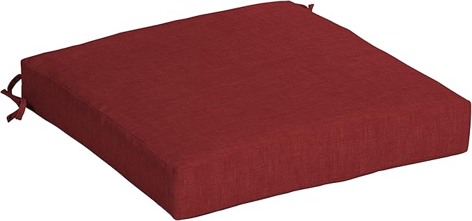 Arden Seat Cushion, 21 x 21, Rain-Proof, Fade Resistant, Cushion for Patio Dining, Adirondack, and Outdoor Chairs Ruby Red Leala-VerdiqueGarden