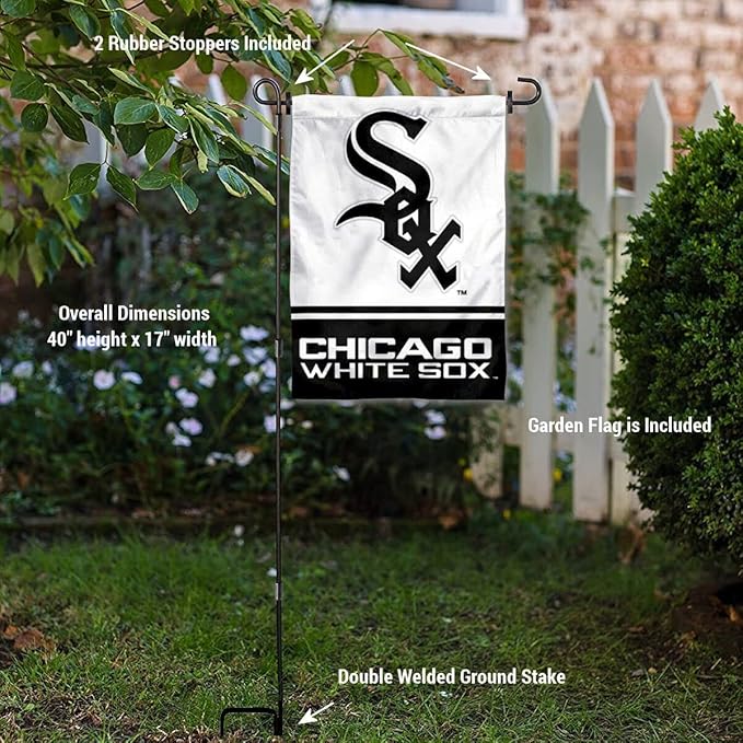 WinCraft Chicago White Sox Garden Flag with Stand Holder-VerdiqueGarden